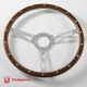 14'' Laminated Wood Steering Wheel with horn button