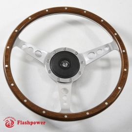 13'' Laminated Wood Steering Wheel with horn button