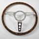 14'' Laminated Wood Steering Wheel polished  with plastic horn button
