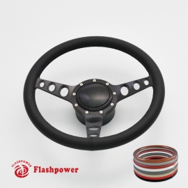 14" Billet Full Wrap Custom Steering Wheel Hub & Horn Button Street/Hot Rod