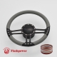 Trinity 14" Black Billet Steering Wheel Kit Full Wrap with Horn Button and Adapter