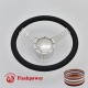 5-String Banjo 15.5" Polished Billet Steering Wheel Kit Full Wrap with Horn Button and Adapter