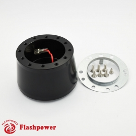 6166B  Flashpower 6 Bolt Steering Wheel Adapter For Ford Probe Festiva Mercury Mazda Kia Hyundai Black