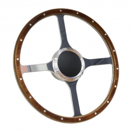 13" Wood Grain Steering Wheel 4 Aluminum Spokes STWHW108-1 Boat/Marine 