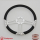 Trinity VI 14" Satin Billet Steering Wheel with Full Leather Wrap