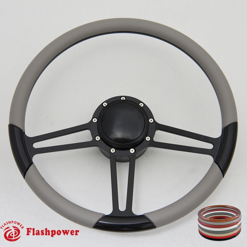 Details about  / 14/" D Type Billet Steering Wheel Burgundy Half Wrap Ford Galaxie LTD