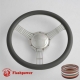5-String Banjo 14" Polished Billet Steering Wheel Kit Half Wrap with Horn Button and Adapter