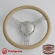 5-String Banjo 14" Polished Billet Steering Wheel Kit Half Wrap with Horn Button and Adapter