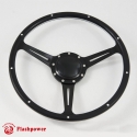 15'' Laminated Black Forest Wood Steering Wheel with Horn Button