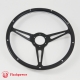 15'' Laminated Black Forest  Black Wood Steering Wheel with Horn Button