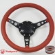 15" Classic Wrapped Steering Wheel 9 bolt with Horn Button Black