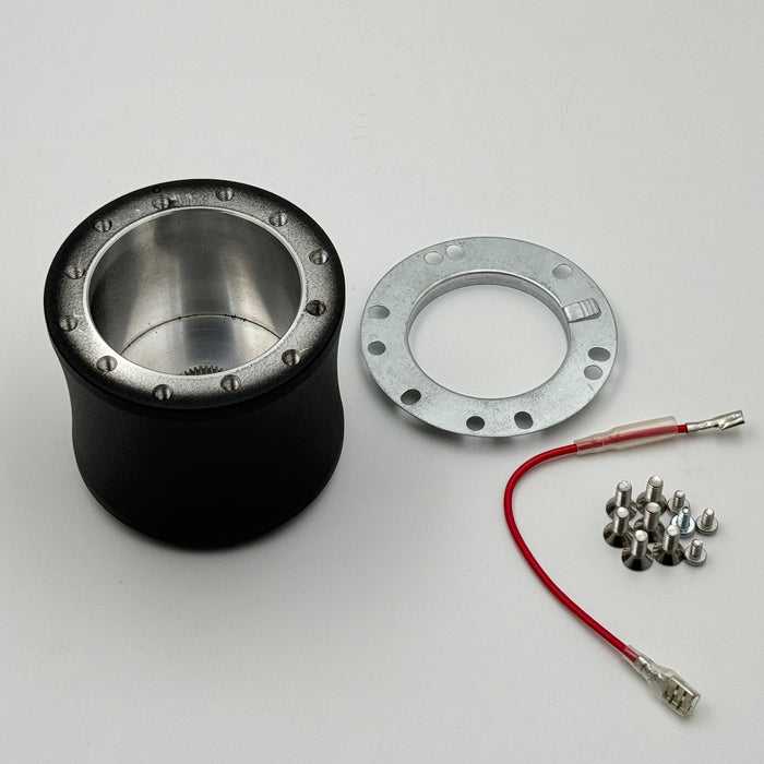 Flashpower Billet Lenkrad-Adapter-Naben-Kit, schwarz, 6-Loch, für VW Käfer