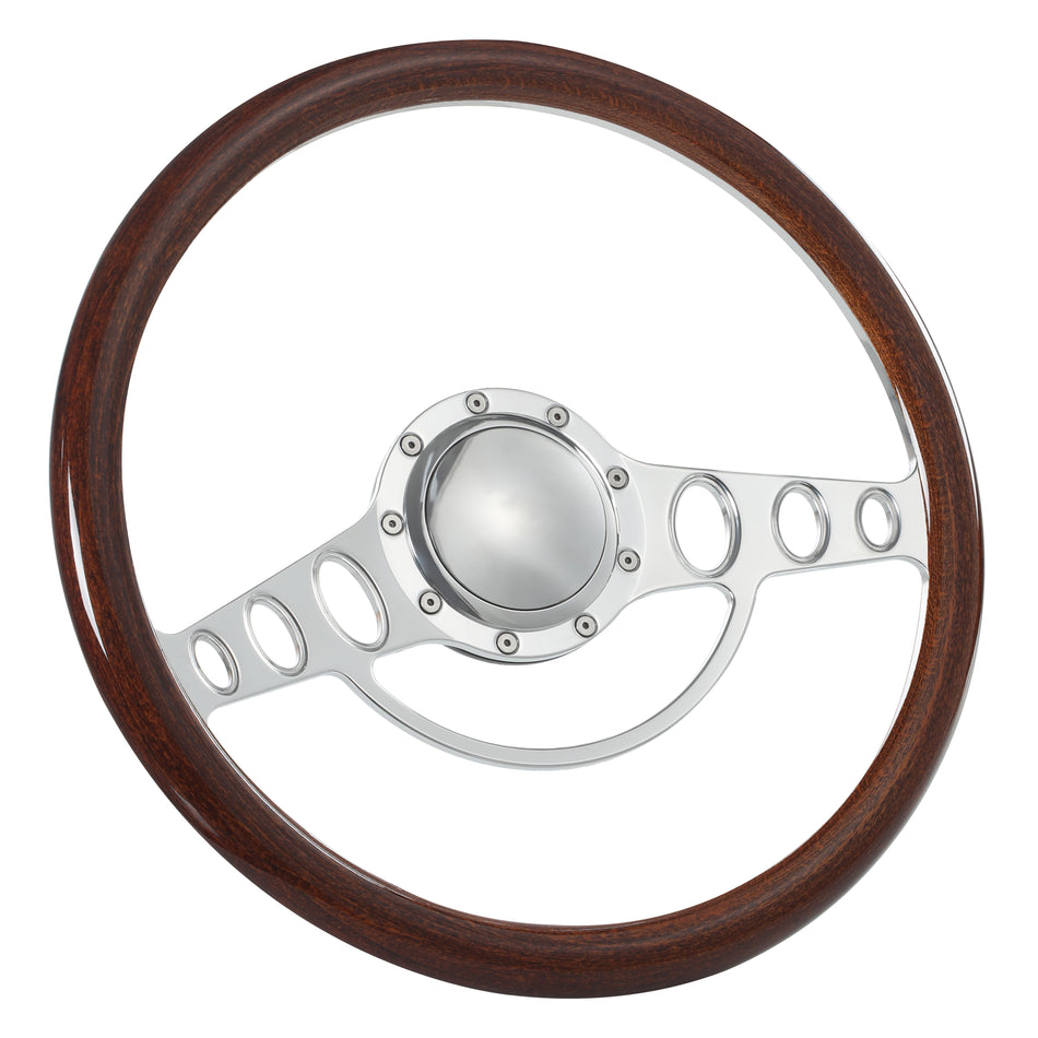 15.5'' Billet 9 Bolt Good Times Steering Wheels Half Wrap Restoration Parisienne Catalina GM Polished
