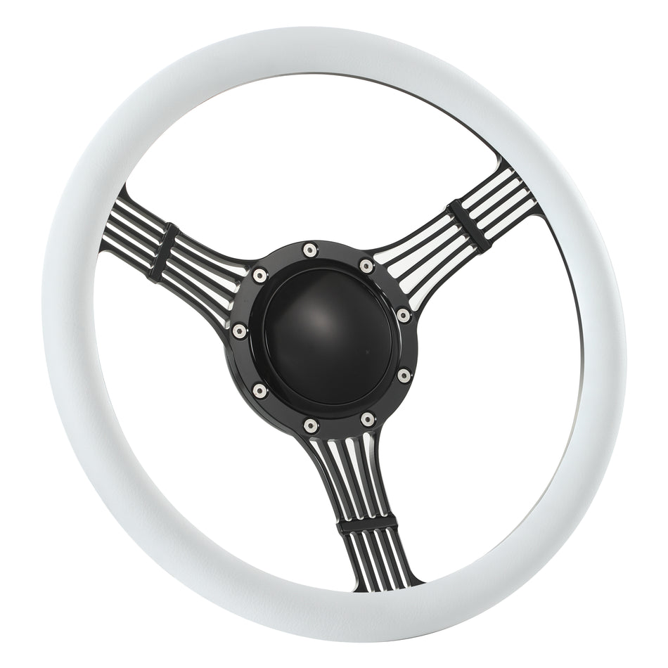 14'' Black Billet 9 Bolt Banjo Steering Wheels Half Wrap Wrangler GMC Cherokee Jeep w/ Horn