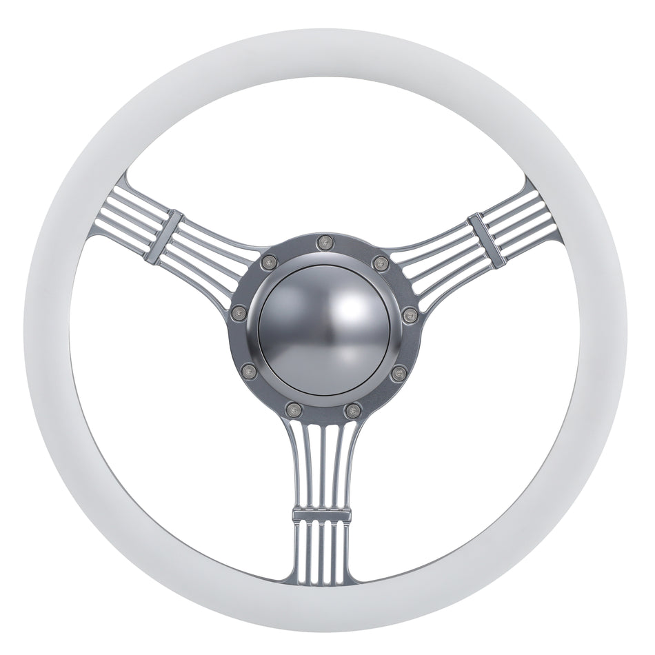 14'' Gunmetal Billet 9-Bolt Banjo Lenkrad Ranger GM Chevy Impala mit Hupe