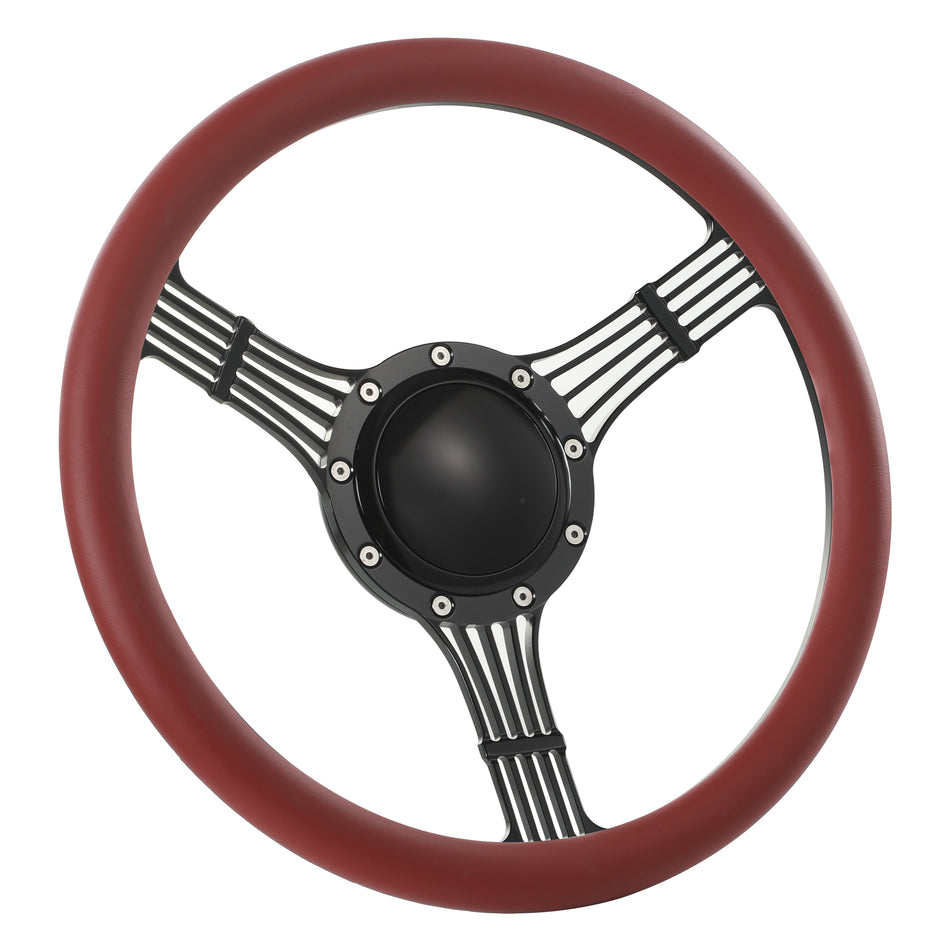 14'' Black Billet 9 Bolt Banjo Steering Wheels Half Wrap Wrangler GMC Cherokee Jeep w/ Horn