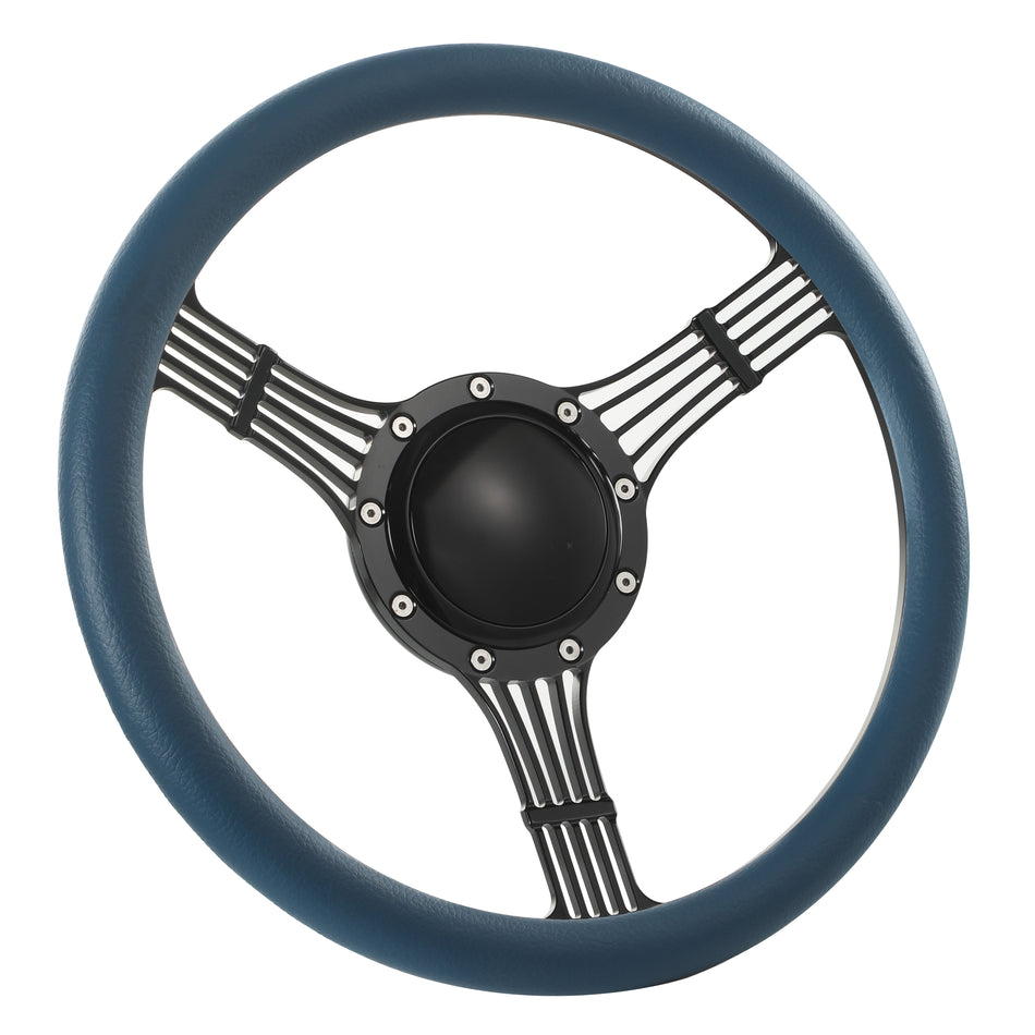 14'' Black Billet 9 Bolt Banjo Steering Wheels Half Wrap Wrangler GMC Cherokee Jeep w/ Horn