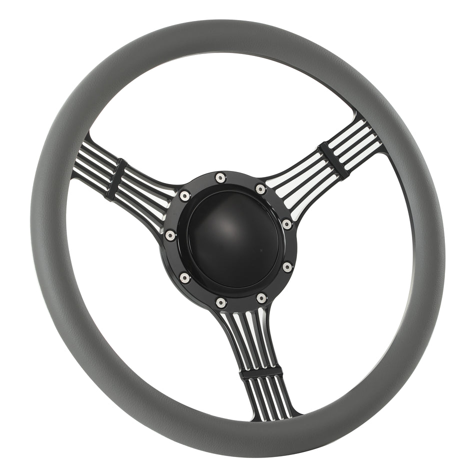 14'' Black Billet 9 Bolt Banjo Steering Wheels Half Wrap Wrangler GMC Cherokee Jeep w/ Horn