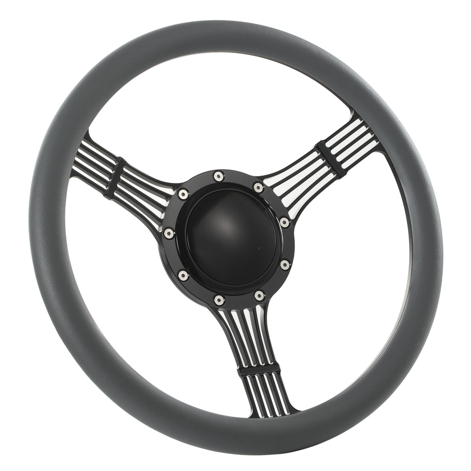 14'' Black Billet 9 Bolt Banjo Steering Wheels Half Wrap Wrangler GMC Cherokee Jeep w/ Horn
