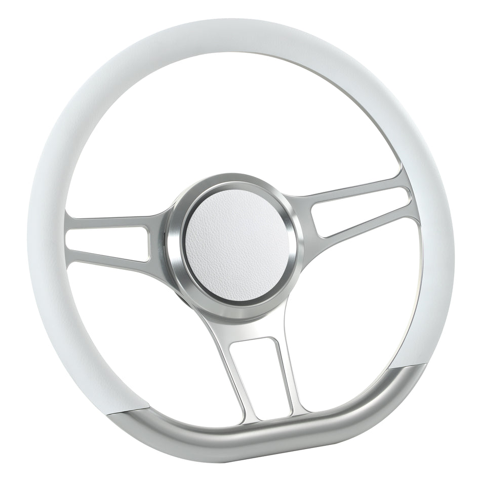 14'' D Type Billet Sector Steering Wheel Half Wrap Muscle Car Mustang W/H