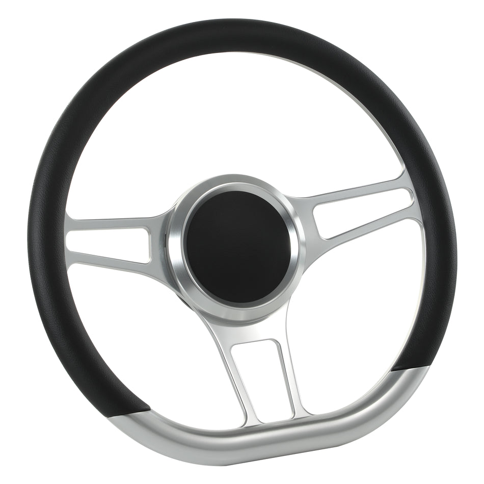 14'' D Type Billet Sector Steering Wheel Half Wrap Muscle Car Mustang W/H