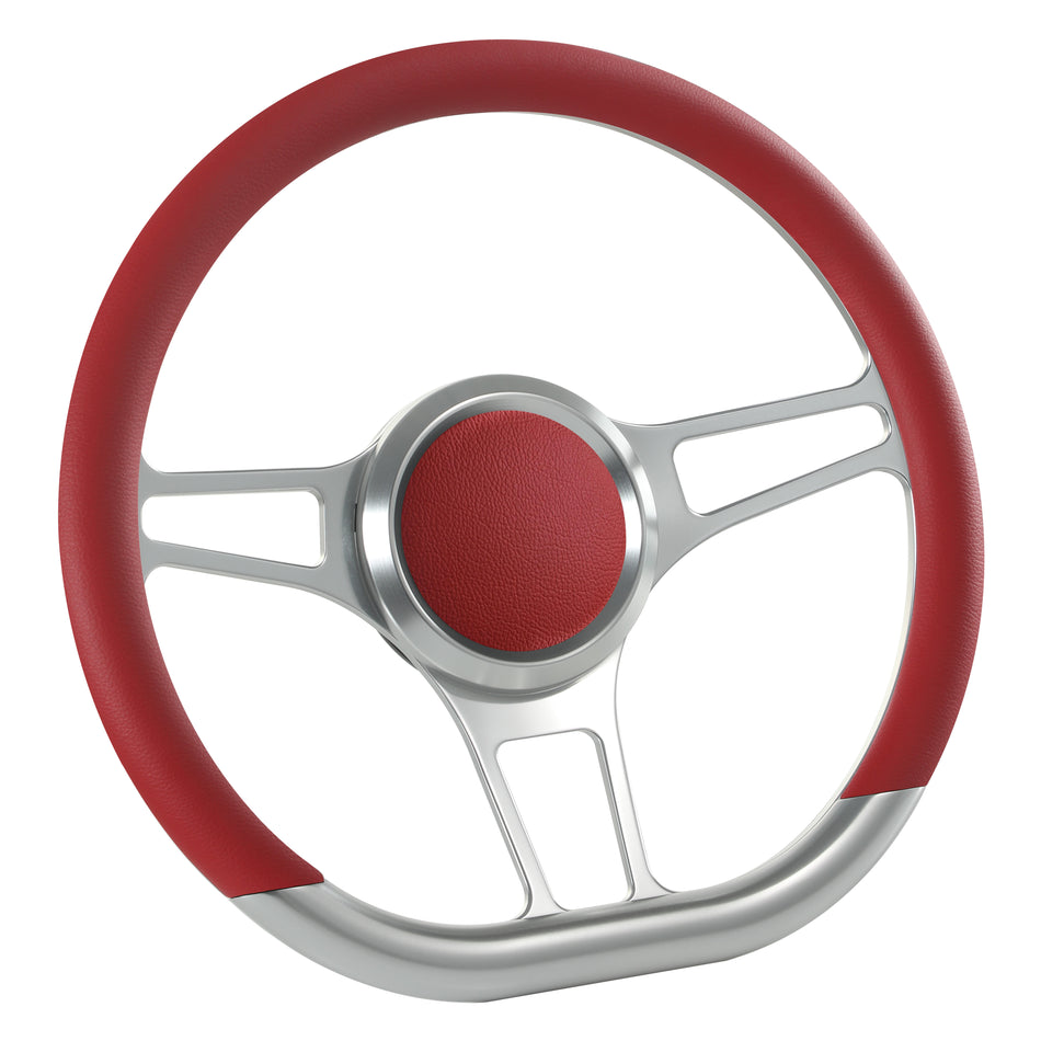 14'' D Type Billet Sector Steering Wheel Half Wrap Muscle Car Mustang W/H