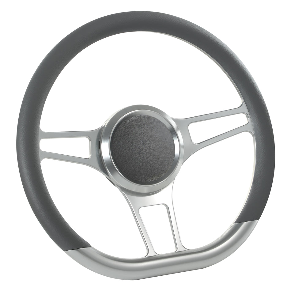 14'' D Type Billet Sector Steering Wheel Half Wrap Muscle Car Mustang W/H