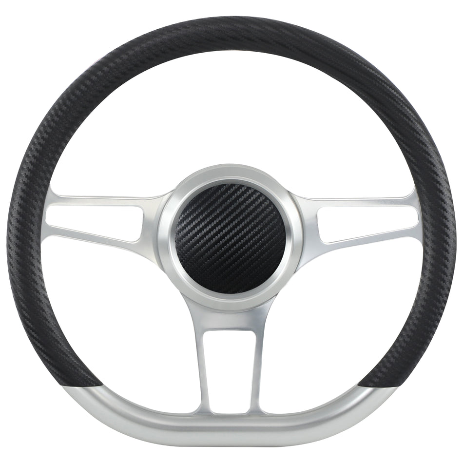 14'' D Type Billet Sector Steering Wheel Half Wrap Muscle Car Mustang W/H