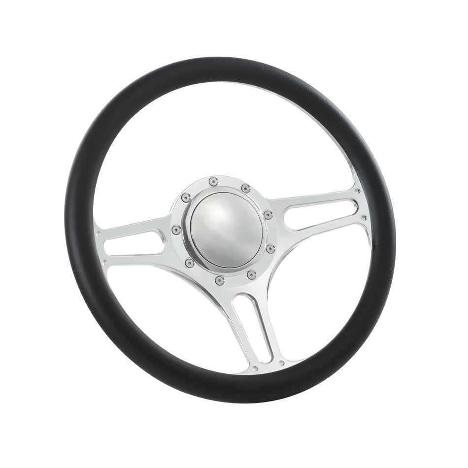 14" Billet Steering Wheels Half Wrap Ford Fairlane Galaxie LTD Ranch w/ Horn