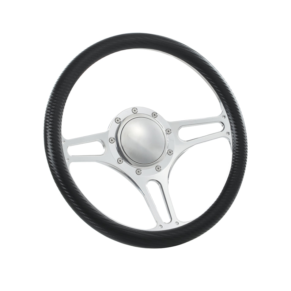 14" Billet Steering Wheels Half Wrap Ford Fairlane Galaxie LTD Ranch w/ Horn