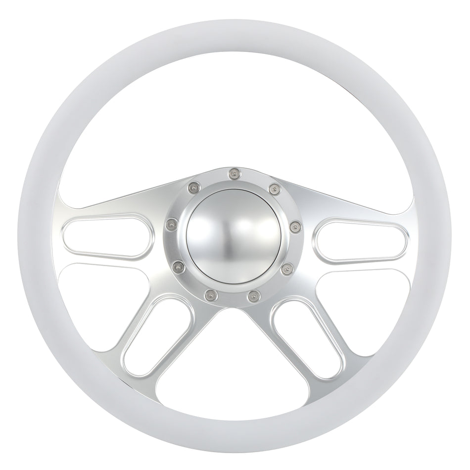 14'' Billet 9-Bolt Trickster Lenkräder, halb ummantelt, Ford Thunderbird, Mustang EXP mit Hupe, Satin