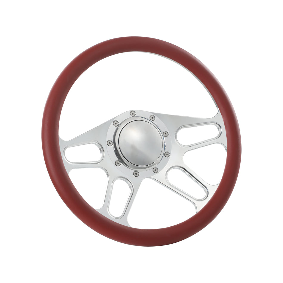 14'' Billet Steering Wheels Half Wrap Bronco F150 Mercury Capri Lincoln w/ Horn