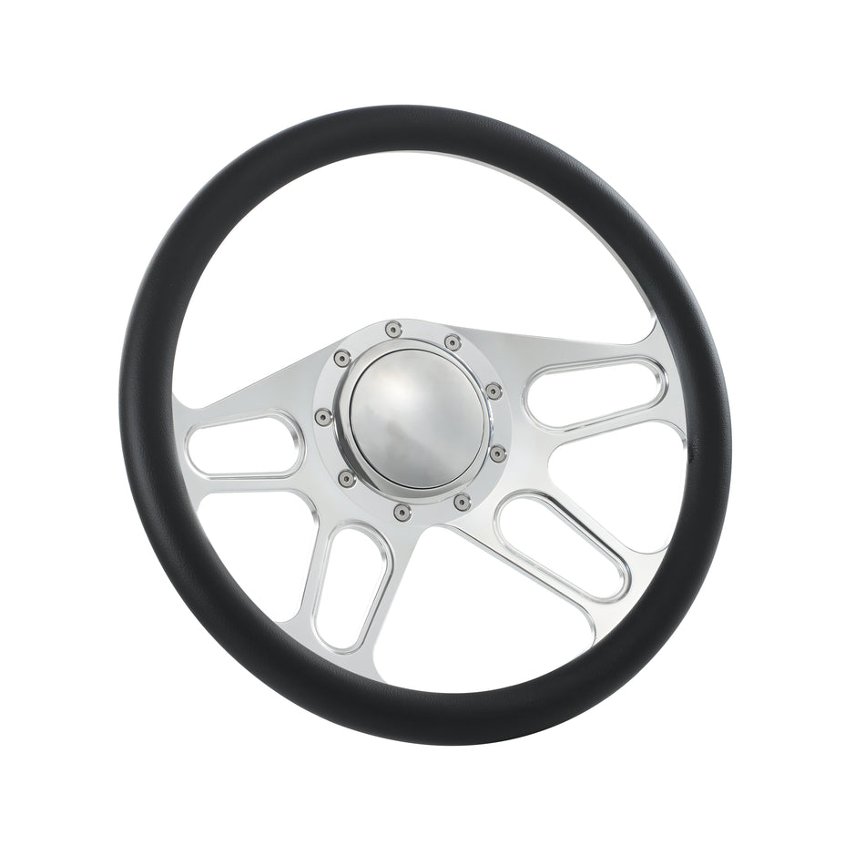 14'' Billet Steering Wheels Half Wrap Bronco F150 Mercury Capri Lincoln w/ Horn