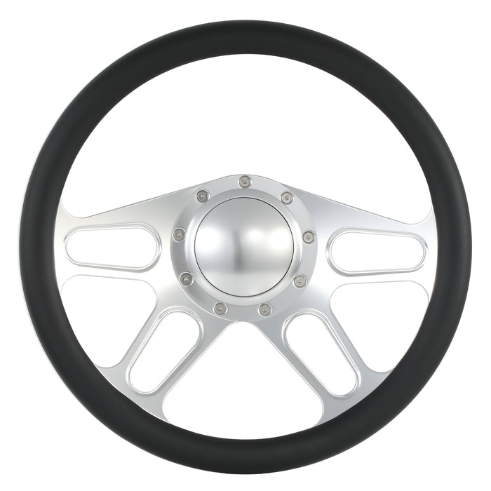 14'' Billet 9-Bolt Trickster Lenkräder, halb ummantelt, Ford Thunderbird, Mustang EXP mit Hupe, Satin
