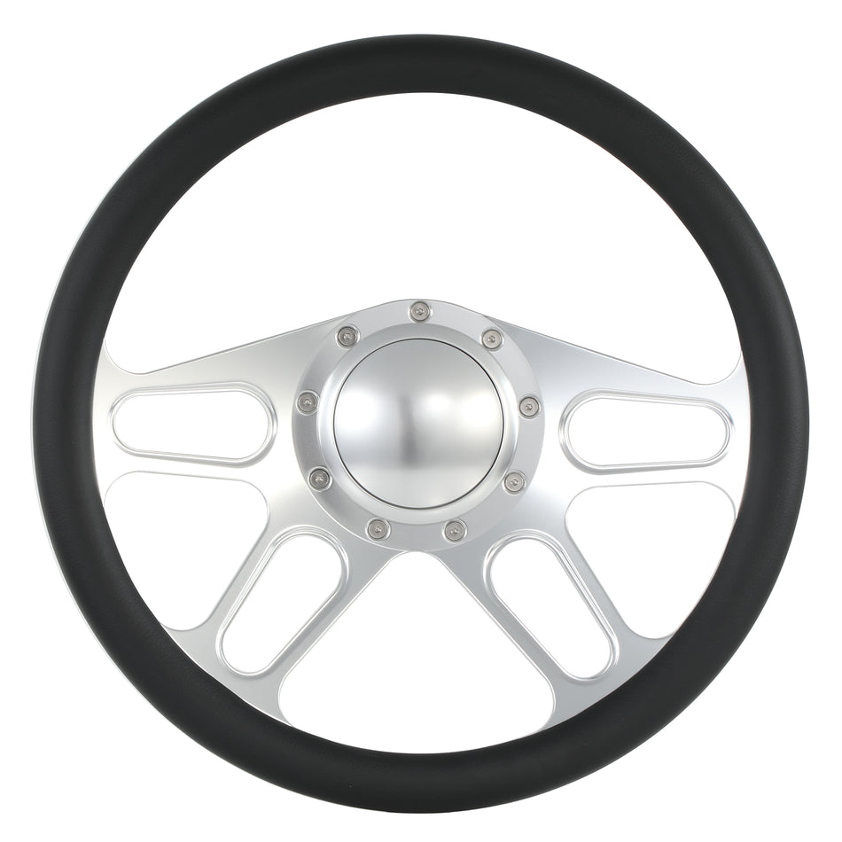 14'' Billet 9-Bolt Trickster Lenkräder, halb ummantelt, Ford Thunderbird, Mustang EXP mit Hupe, Satin
