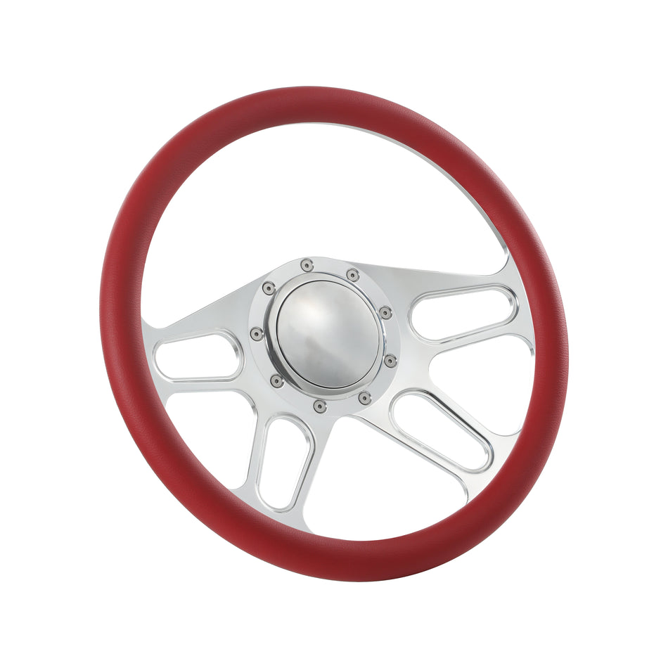 14'' Billet Steering Wheels Half Wrap Bronco F150 Mercury Capri Lincoln w/ Horn