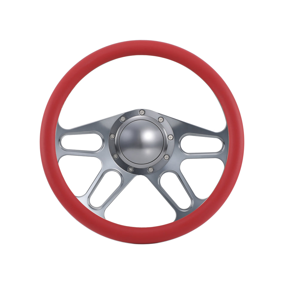 14'' Gun Metal Billet 9 Bolt Trickster Steering Wheel Caprice GM Chevy Impala W/Horn