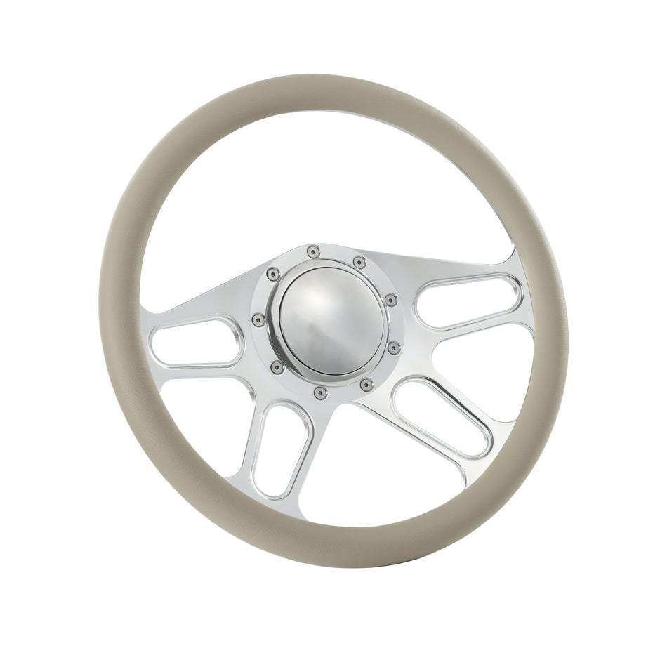 14'' Billet Steering Wheels Half Wrap Bronco F150 Mercury Capri Lincoln w/ Horn