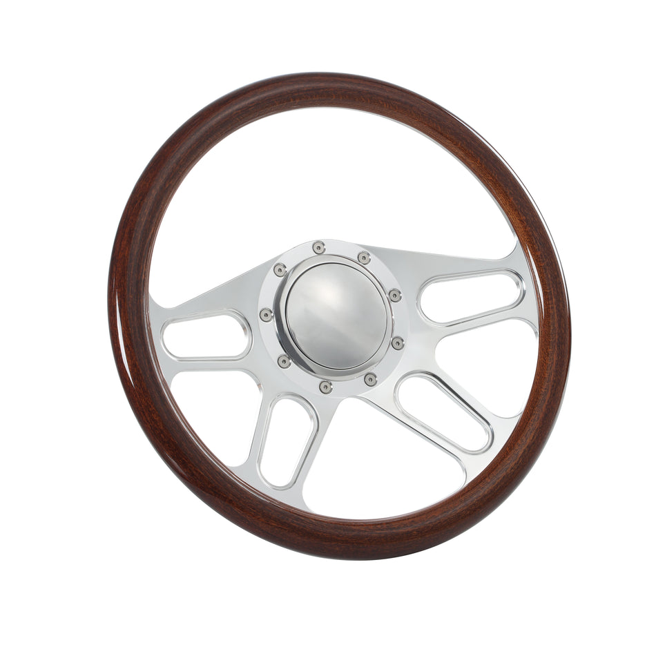 14'' Billet Steering Wheels Half Wrap Bronco F150 Mercury Capri Lincoln w/ Horn