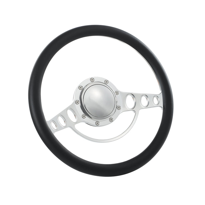 14'' Billet 9-Bolt Good Times Lenkräder, halb ummantelt, Buick, Cadillac, Pontiac GTO, Firebird, poliert