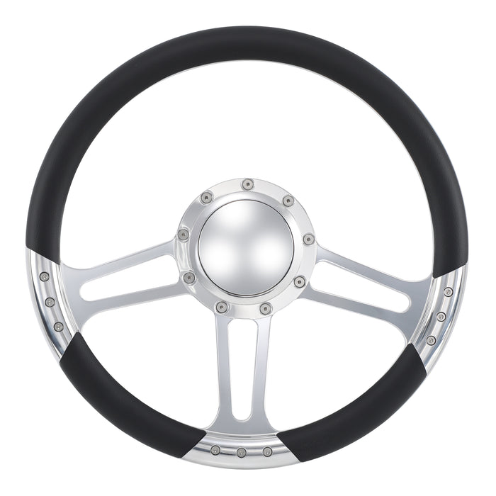 14'' Billet 9-Bolt Trinity Lenkräder, halbseitig ummantelt, passend für GMC Trucks Blazer, El Camino und Jimmy