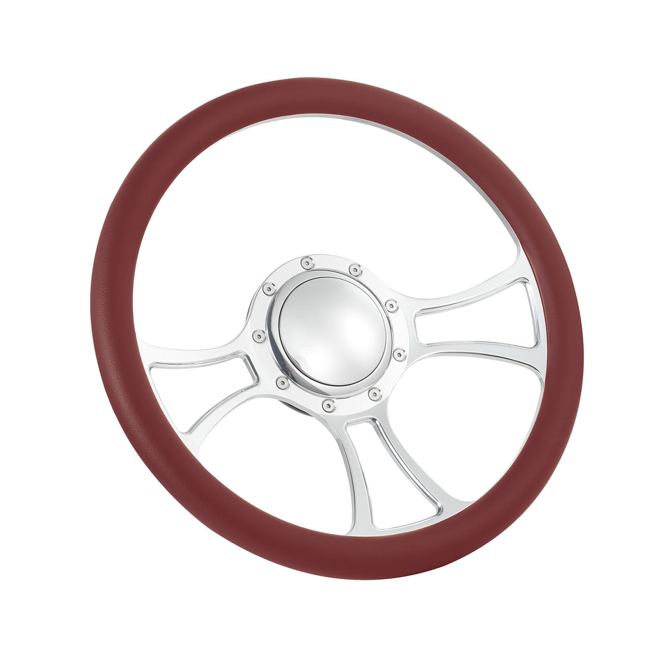 14'' Billet 9 Bolt Viral Steering Wheels Half Wrap Restoration Suburban El Camino