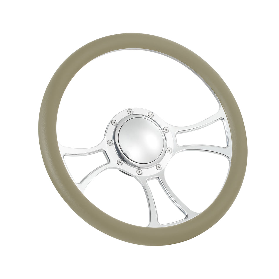 14'' Billet 9 Bolt Viral Steering Wheels Half Wrap Restoration Suburban El Camino