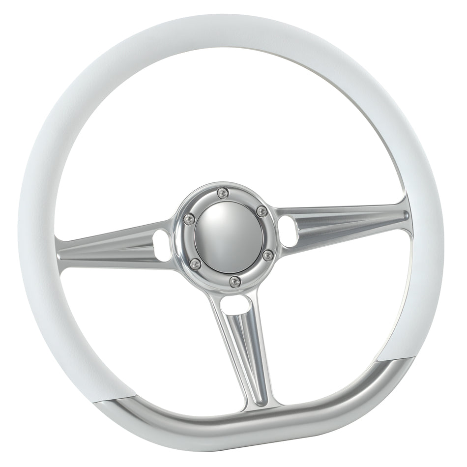 14'' D Type Billet Tanson VI Steering Wheel Half Wrap Muscle Car GMC W/Horn Button
