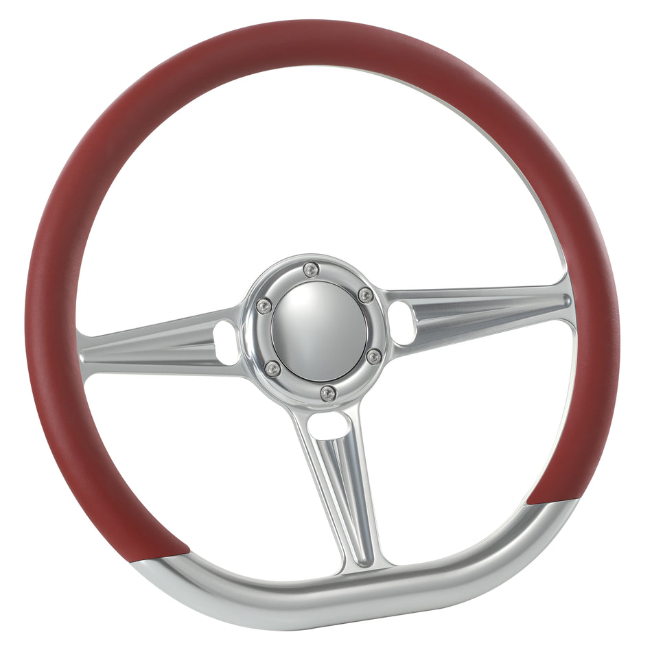 14'' D Type Billet Tanson VI Steering Wheel Half Wrap Muscle Car GMC W/Horn Button