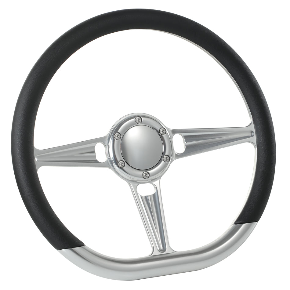 14'' D Type Billet Tanson VI Steering Wheel Half Wrap Muscle Car GMC W/Horn Button