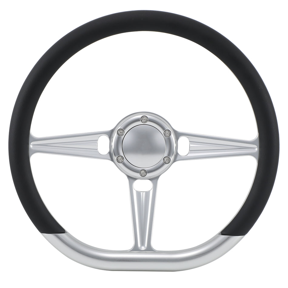 14'' D Type Billet Tanson VI Steering Wheel Half Wrap Muscle Car GMC W/Horn Button