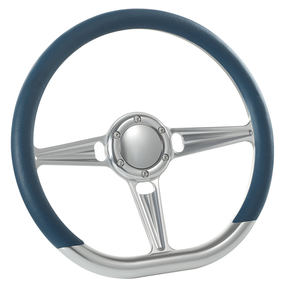 14'' D Type Billet Tanson VI Steering Wheel Half Wrap Muscle Car GMC W/Horn Button