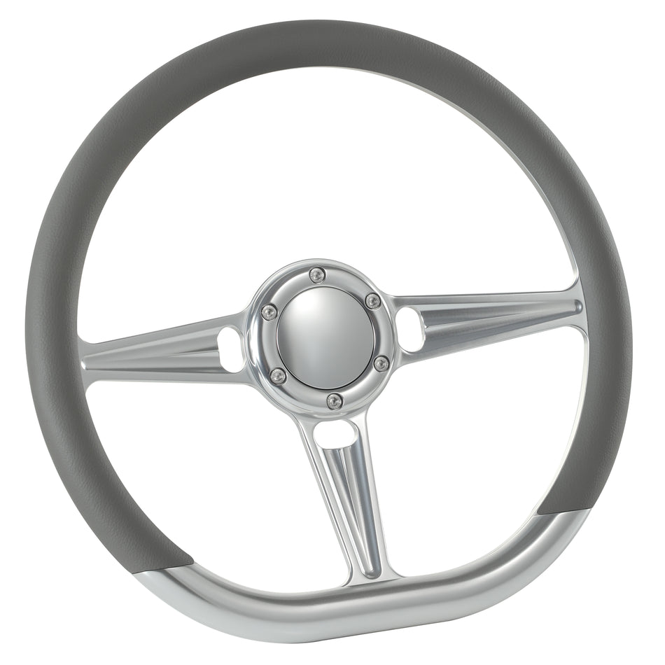 14'' D Type Billet Tanson VI Steering Wheel Half Wrap Muscle Car GMC W/Horn Button
