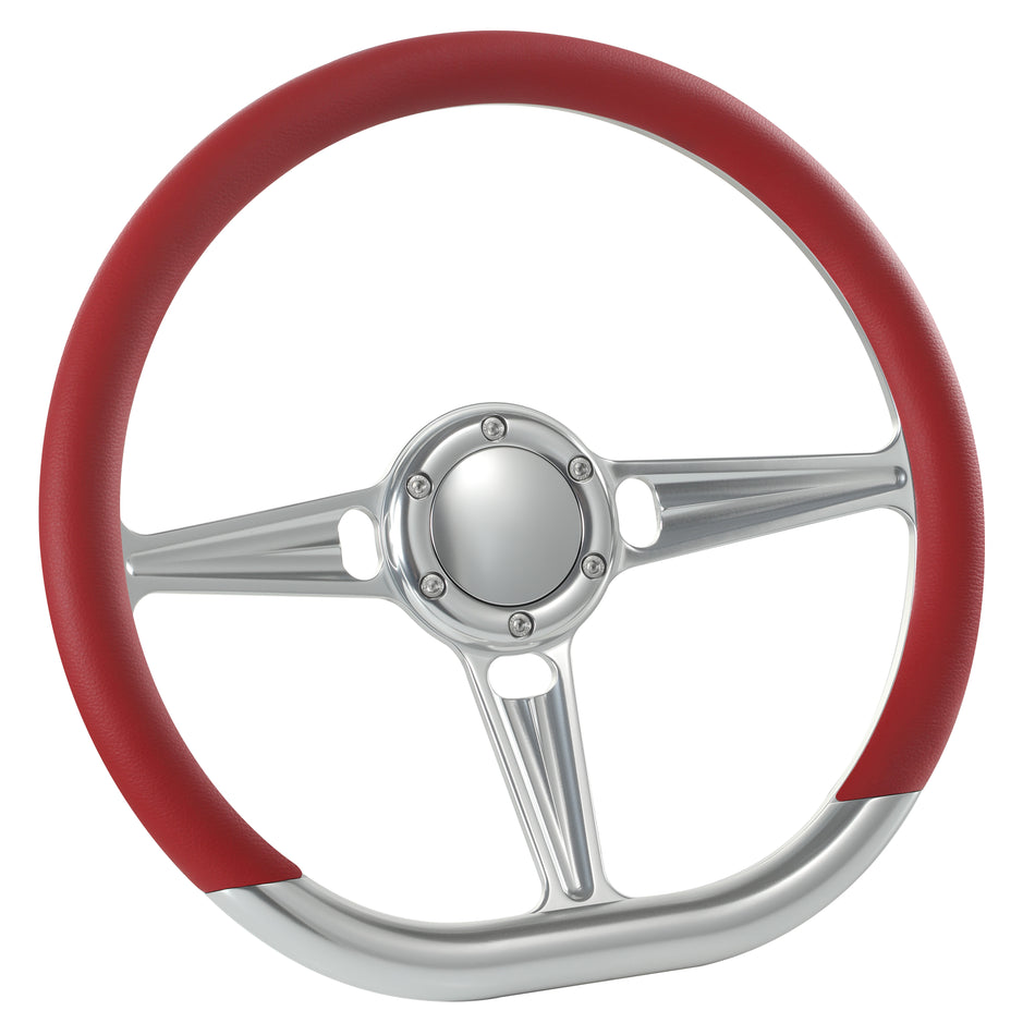 14'' D Type Billet Tanson VI Steering Wheel Half Wrap Muscle Car GMC W/Horn Button